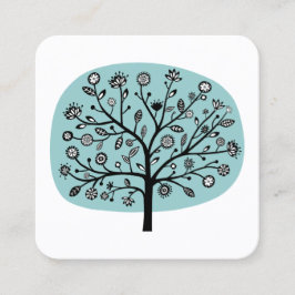 Blume Tree - Light Blue Green Quadratische Visitenkarte