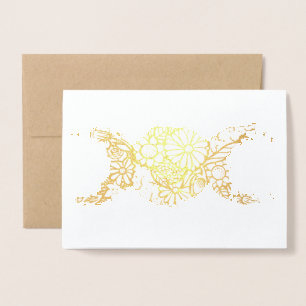Blume Triple Moon Symbol gesegnet sein Folienkarte