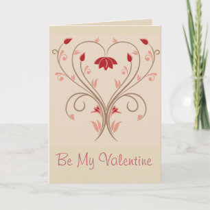 Blume Twirl Valentine Feiertagskarte