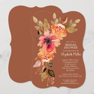 Blume über die Bridale Terracotta Dusche Einladung