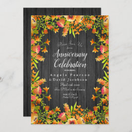 Blume über die Wasserfarbe im Herbst auf rustikale Einladung