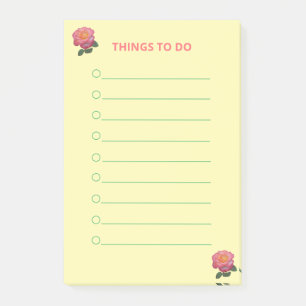 Blume über gelbe Dinge Post-it Klebezettel