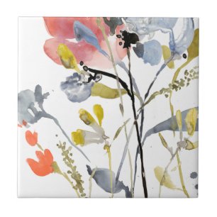 Blume überlagert - Watercolor-Pastell-Blumen Fliese