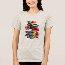 Blume Ukulele Guitar T - Shirt Runde Neck Kurz Sal