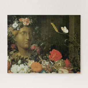 Blume um eine klassische Büste