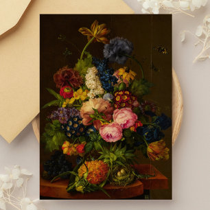 Blume und Ananas auf einer Unternehmung Postkarte