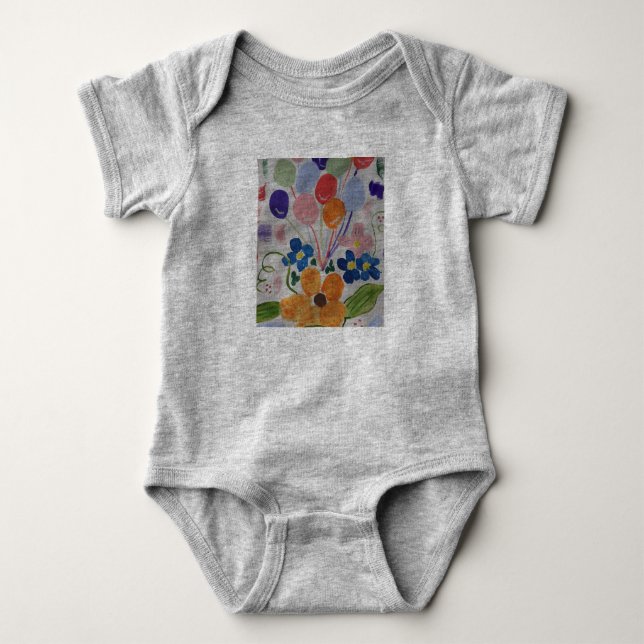 Blume und Balloons Baby Strampler (Vorderseite)
