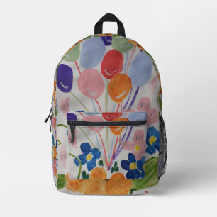 Blume und Balloons Bedruckter Rucksack