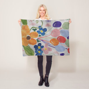 Blume und Balloons Fleecedecke