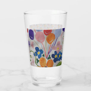 Blume und Balloons Glas