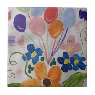Blume und Balloons Keramik Tile Fliese