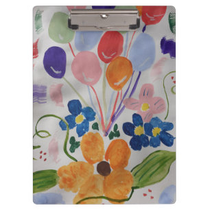 Blume und Balloons Klemmbrett