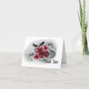 Blume und Bat Dankeschön Karte