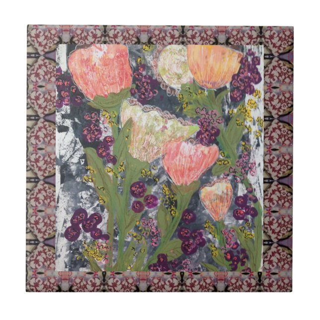 Blume und Beeren Fliese (Vorderseite)
