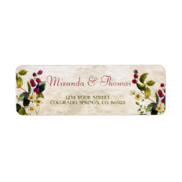 Blume und Berries-Adressetiketten