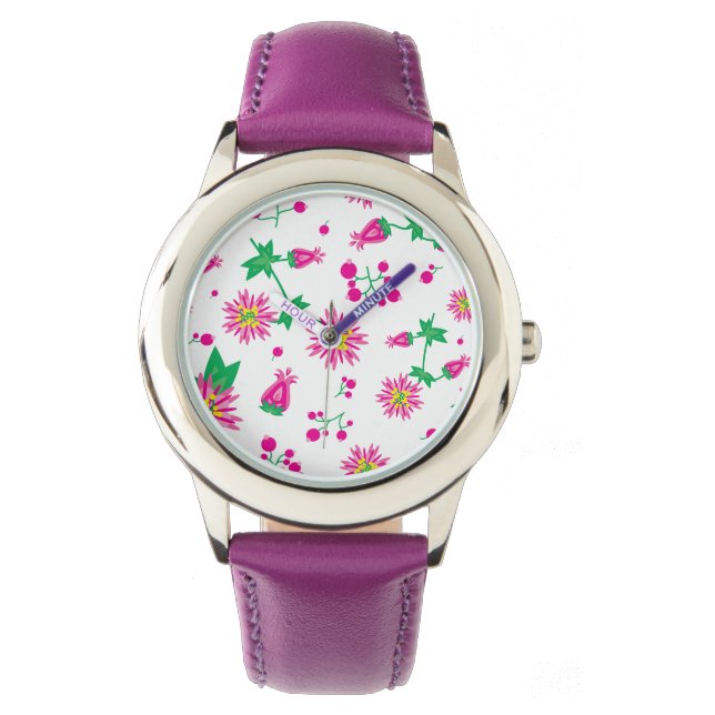Blume und Berries Armbanduhr (Vorderseite)