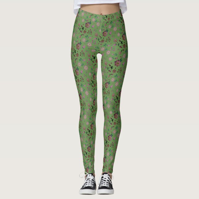 Blume und Berries Leggings (Vorderseite)