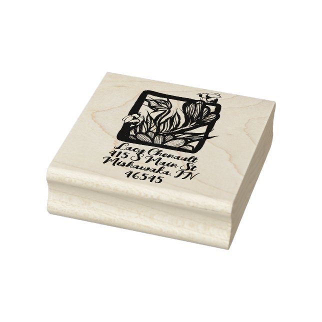 Blume und Bestäuber Garten Gummistempel (Stempel)