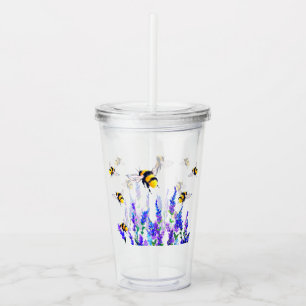 Blume und Bienen Akrylus Tumbler Acryltrinkbecher