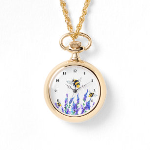 Blume und Bienen beobachten Frühling Armbanduhr