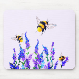 Blume und Bienen-Maus-Pad Mousepad