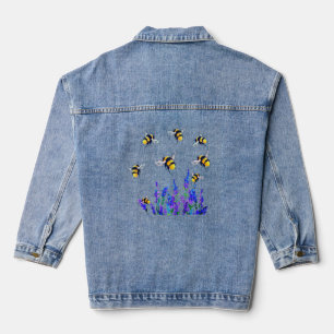 Blume und Bienen mit Denim Jacket Jeansjacke