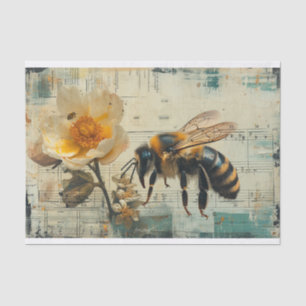 Blume und Bienen Seidenpapier