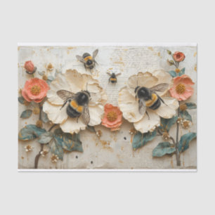 Blume und Bienen Seidenpapier
