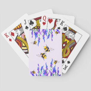 Blume und Bienen spielen Frühling Spielkarten