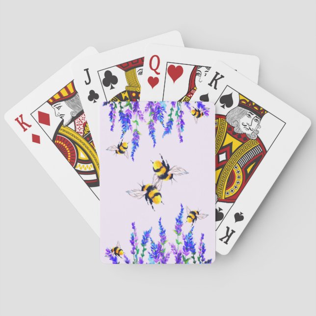 Blume und Bienen spielen Frühling Spielkarten (Rückseite)