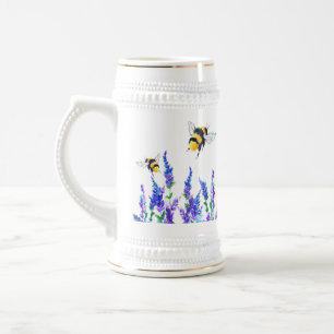 Blume und Bienengestein Bierglas