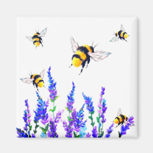 Blume- und Bienenmagnet Magnet