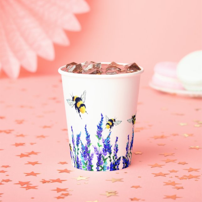 Blume- und Bienenpapierkäfige Pappbecher (Insitu)