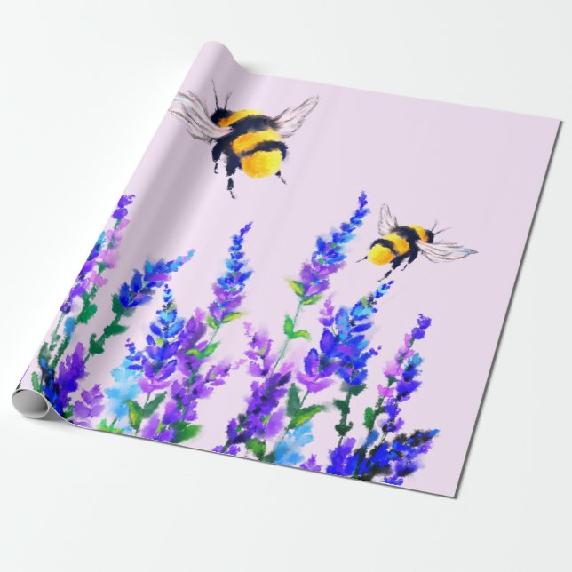 Blume- und Bienenwaschpapier Geschenkpapier (Ungerollt)