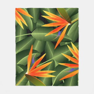 Blume und Blätter des Paradieses Fleecedecke