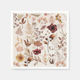 Blume und Blätter fallen Serviette