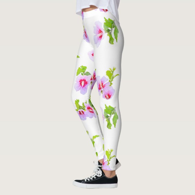 Blume und Blätter für Wasserfarben Leggings (Links)
