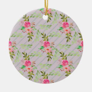 Blume und Blätter Keramik Ornament