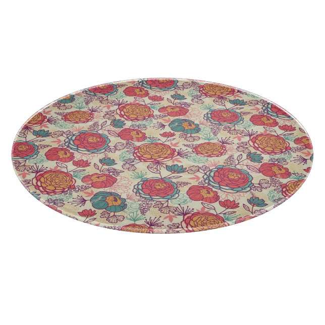 Blume und Blätter Schneidebrett (Ecke)