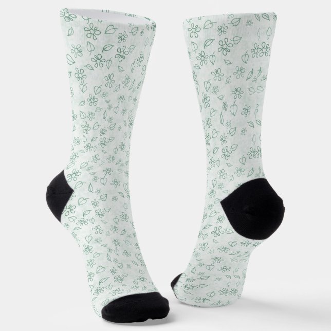 Blume und Blätter Socken (Gewinkelt)