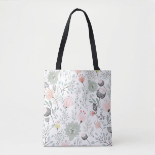 Blume und Blattmuster in tropischem Grün und Rosa Tasche