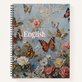 Blume und Butterfly-Journal / Notebook Notizbuch