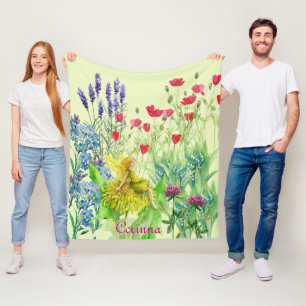 Blume und ein Kronleuchter Fairy Aquarell Fleecedecke