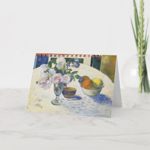 Blume und eine Schüssel Obst   Paul Gauguin Karte