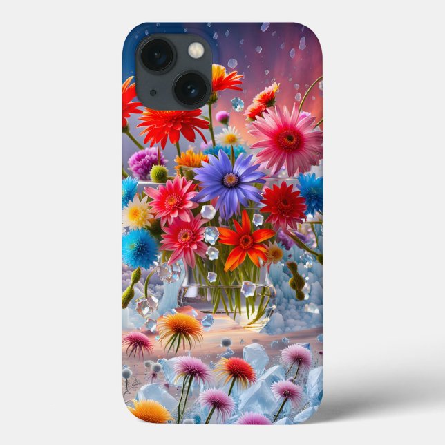 Blume und Eiskristalle Case-Mate iPhone Hülle (Rückseite)
