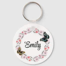 Blume und eleganter Hintergrund Schlüsselanhänger