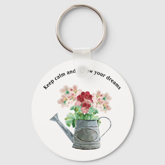 Blume und eleganter Hintergrund Schlüsselanhänger (Vorderseite)