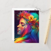 Blume und farbenfrohe Girl de l'Hair