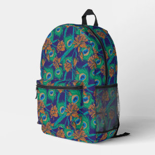 Blume und Federn Bedruckter Rucksack