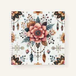 Blume und Federn Notizbuch